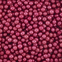 Non-Edible Metallic Reddish Pink Dragees - 4mm