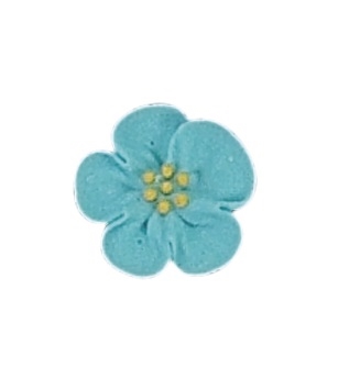 Small Royal Icing Wild Rose - Blue