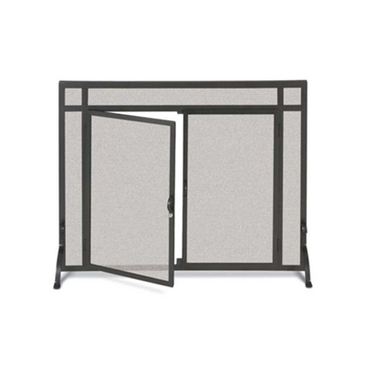 Pilgrim Forged Iron Door Fireplace Screen Matte Black (18435)