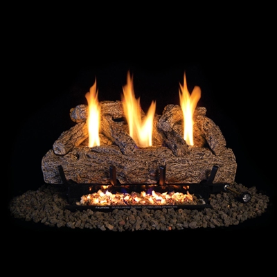 Real Fyre 24-Inch Live Oak Gas Log Set with Vent-Free VF9 Manual Burner, Natural Gas