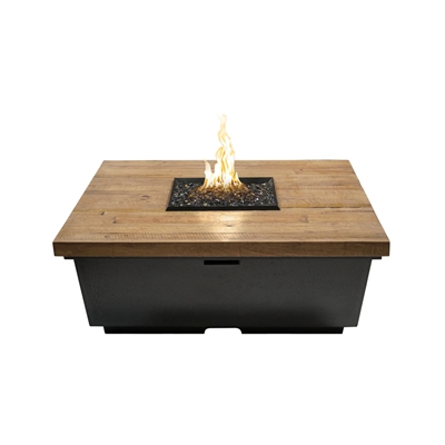 American Fyre Designs Reclaimed Wood Contempo Square Firetable