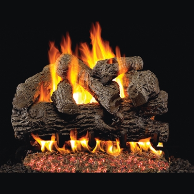 Real Fyre Royal English Oak 18-in Gas Logs with Burner Kit Options