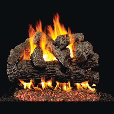 Real Fyre Royal English Oak 36-in Gas Logs with Burner Kit Options