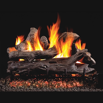 Real Fyre Coastal Driftwood 24-in Gas Logs with Burner Kit Options