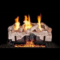 Real Fyre Charred Alpine 16/18-in Logs with Vent-Free G10 Burner Kit