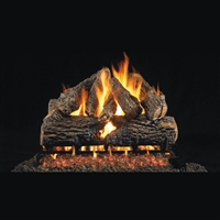 Real Fyre Charred Oak Gas Log 30-in with Burner Kit Options