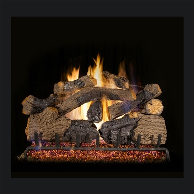 Real Fyre Charred Grizzly Oak 30-in Gas Logs with Burner Kit Options