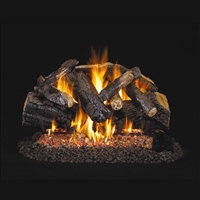 Real Fyre Charred Majestic Oak 24-in Gas Log with Burner Kit Options