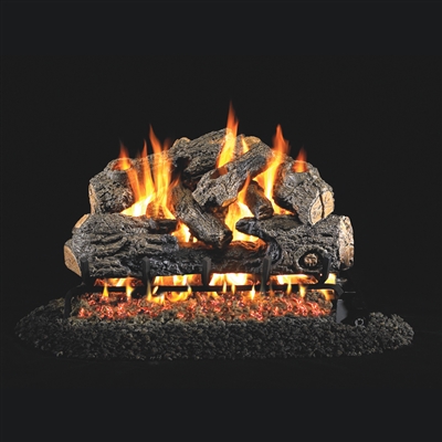 Real Fyre Charred Northern Oak 18-in Logs with Burner Kit Options