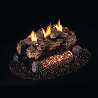 Real Fyre Evening Fyre See-Thru Vent Free Gas Logs 24-in with G18 Burner Options