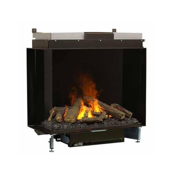 Faber e-Matrix Two-Sided Built-In Electric Firebox, Left Facing