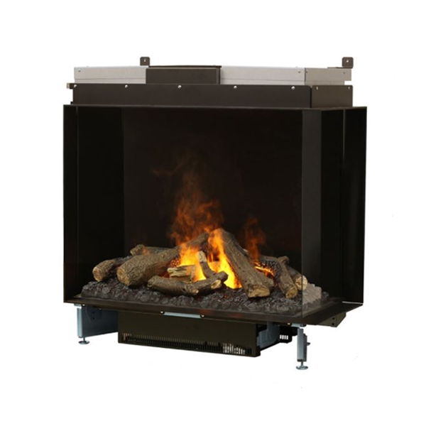 Faber e-Matrix Two-Sided Built-In Electric Firebox, Right Facing