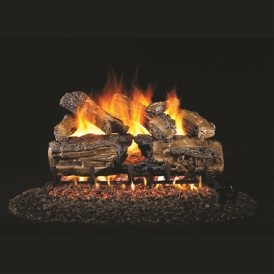 Real Fyre Burnt Split Oak 18-in Gas Logs with Burner Kit Options