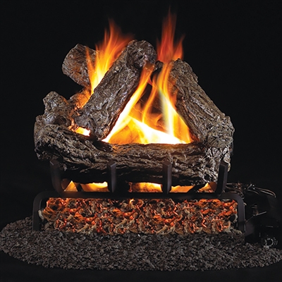 Real Fyre Rustic Oak 16-in Gas Logs with Burner Kit Options