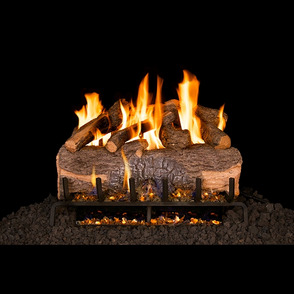 Real Fyre Mountain Crest Oak 24-in Logs with G31 Burner Kit and Options