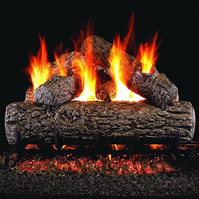 Real Fyre Golden Oak 20-in Gas Logs with Burner Kit Options