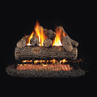 Real Fyre Golden Oak Designer Plus 16-in Gas Logs with Burner Kit Options