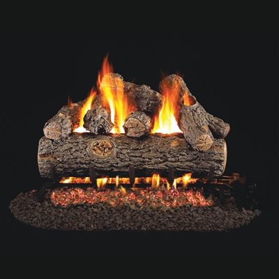 Real Fyre Golden Oak Designer Plus 18-in Gas Logs with Burner Kit Options