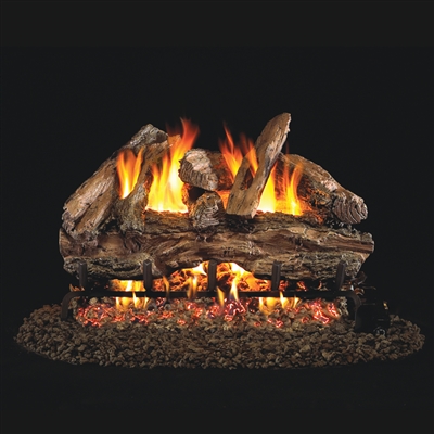 Real Fyre Red Oak 24-in Gas Logs with Burner Kit Options