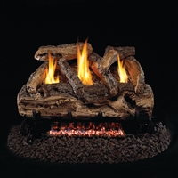 Real Fyre Split Oak See-Thru Vent Free Logs 24-in with G9 Burner with On/Off Remote