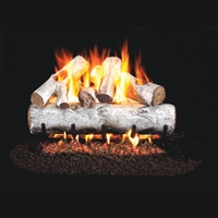 Real Fyre White Birch 18-in Gas Logs with Burner Kit Options