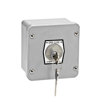 1KX-CC NEMA 4 Exterior Tamperproof OPEN-CLOSE Changeable Core Cylinder Key Switch Surface Mount