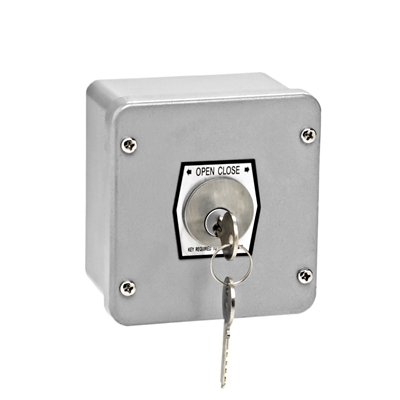 1KX-CC NEMA 4 Exterior Tamperproof OPEN-CLOSE Changeable Core Cylinder Key Switch Surface Mount