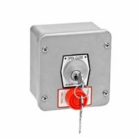 1KXS NEMA 4 Exterior Tamperproof OPEN-CLOSE Key Switch with Stop Button Surface Mount