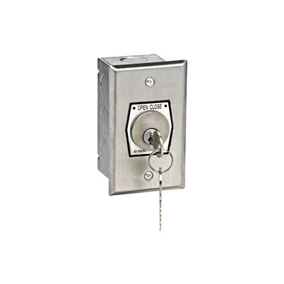 HBF-CC NEMA 1 Interior OPEN-CLOSE Changeable Core Cylinder Key Switch in Single Gang Back Box Flush Mount