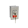 HBFS-CC NEMA 1 Interior OPEN-CLOSE Changeable Core Cylinder Key Switch with Stop Button in Single Gang Back Box Flush Mount