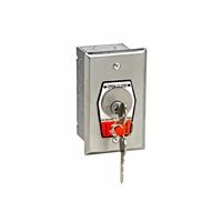 HBFSX Exterior OPEN-CLOSE Key Switch with Stop Button in Single Gang Back Box Flush Mount