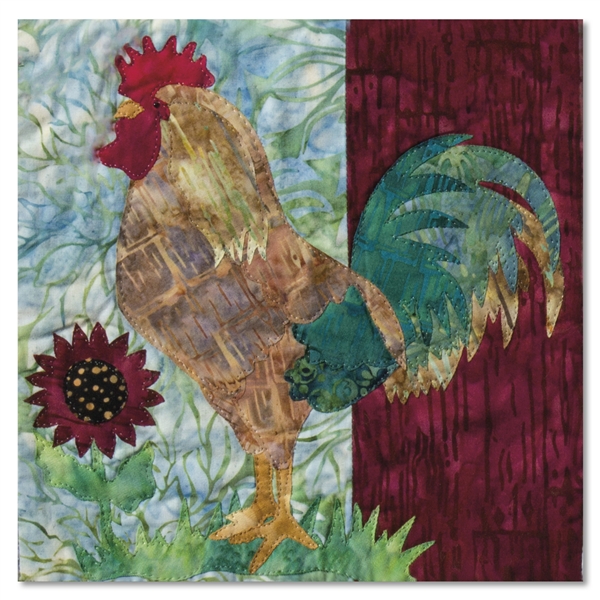 Quilt block of the moment before a rooster wakes up everyone in a 3 mile radius