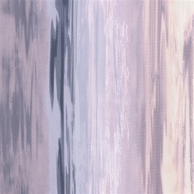 Flowing water screen print in deep lavender and light pink.