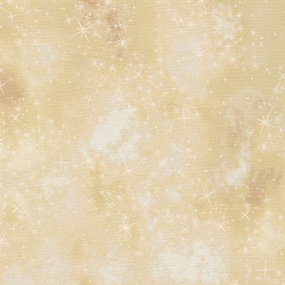 Star lacquer mottled screen print in golden ivory.