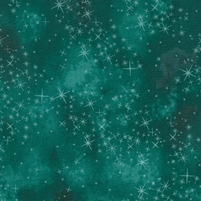 Star lacquer mottled screen print in deep teal.