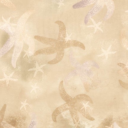 Starfish screenprint in linen with hints of golden brown and sand.