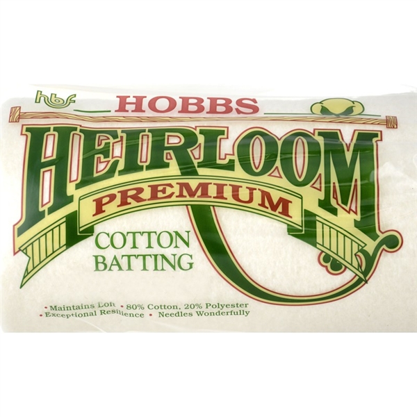 Roll of Hobbs Heirloom polyester and cotton batting 45" x 60"