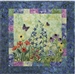 Quilt block showing wildflowers and butterflies.