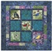 Pieced quilt block with appliqued nocturnal birds