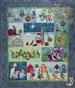 Quilt showing the bright colors of a Down Under Christmas, complete with Santa, surfing, and silly animals.