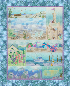 A Day at the Beach Pieced Quilt Fabric Kit