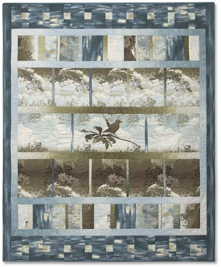 Pieced quilt celebrating the silence of the dawn.