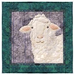 Quilt block of Fran the Sheep.