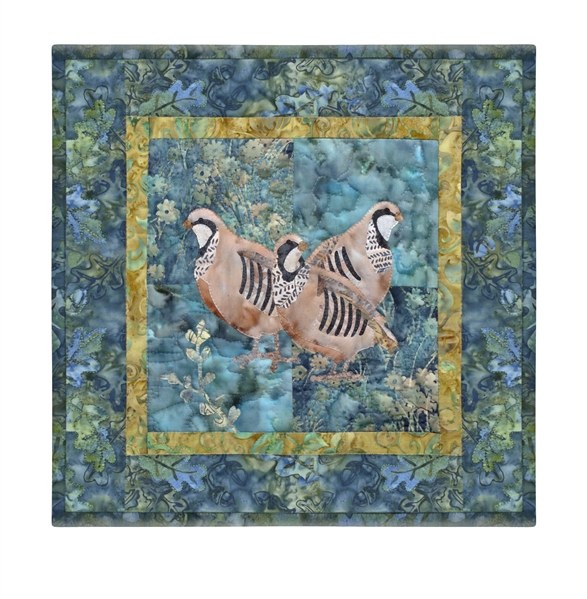 Quilt block of a covey of partridge