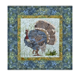 Quilt block of a tom turkey