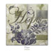 Quilt block with the word "Hope," stylized flowers and a catepillar in earthy floral patterns