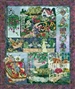 Full quilt image of an English cottage and the garden and grounds.