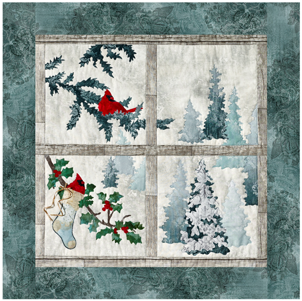 applique pattern for Joyeux Noel Window quilt block