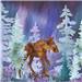 A mama moose moves through the forest