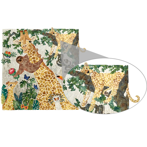 Leopard & Tree Laser Cut Fabric Kit - BOM Month 2 - Sold Out